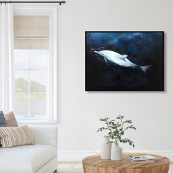 Framed 36 x 48 - Swimming dolphin