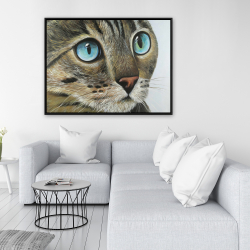 Framed 36 x 48 - Curious cat portrait