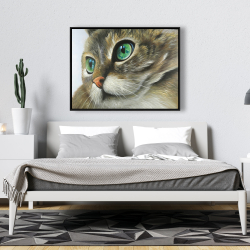 Framed 36 x 48 - Peaceful cat portrait