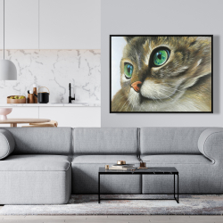 Framed 36 x 48 - Peaceful cat portrait