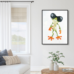 Encadré 36 x 48 - Drôle de grenouille à lunettes de soleil