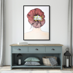 Framed 36 x 48 - Lady with flowers in her hair