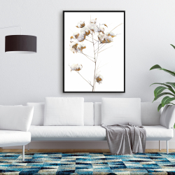 Framed 36 x 48 - Cotton flowers branch