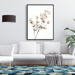 Framed 36 x 48 - A branch of cotton flowers
