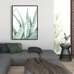 Framed 36 x 48 - Watercolor striped desert plant