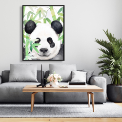 Framed 36 x 48 - Hidden panda in bamboo