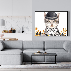 Framed 36 x 48 - Chic cat