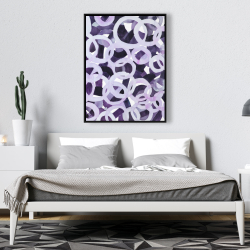 Framed 36 x 48 - Abstract purple circles