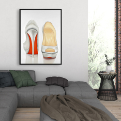 Framed 36 x 48 - Red and white pumps