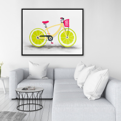 Framed 36 x 48 - Lime wheel bike
