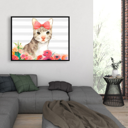 Encadré 36 x 48 - Petit chat de fleur