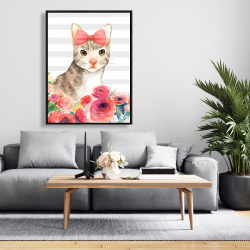 Encadré 36 x 48 - Petit chat de fleur