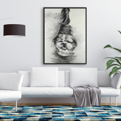 Encadré 36 x 48 - Esquisse de chien heureux