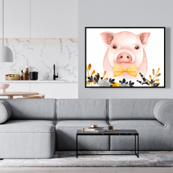 Framed 36 x 48 - Chic pig
