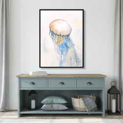 Framed 36 x 48 - Watercolor jellyfish