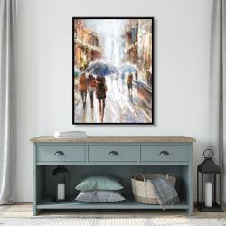 Framed 36 x 48 - Abstract passersby in the city