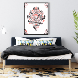 Encadré 36 x 48 - Ornement baroque corail
