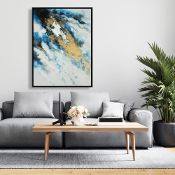 Encadré 36 x 48 - Marbre bleu et doré
