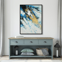 Encadré 36 x 48 - Marbre bleu et doré