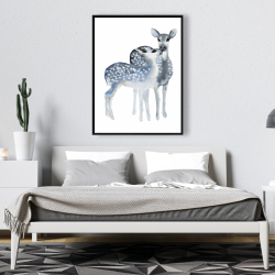 Encadré 36 x 48 - Un amour de faons bleus