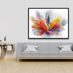Framed 36 x 48 - Abstract flower with texture