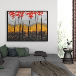 Framed 36 x 48 - Abstract autumn trees