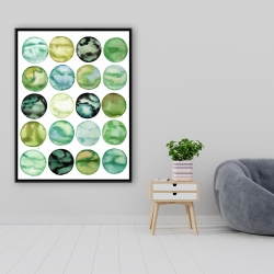 Framed 36 x 48 - Green circles