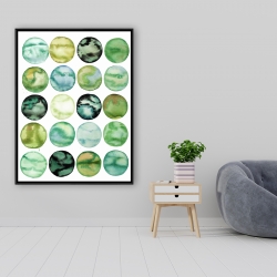 Encadré 36 x 48 - Cercles verts