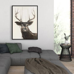 Framed 36 x 48 - Abstract deer