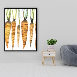 Framed 36 x 48 - Watercolor carrots