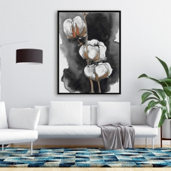 Encadré 36 x 48 - Fleurs de cotton