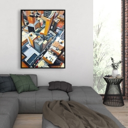 Framed 36 x 48 - High top view of buildings in new york