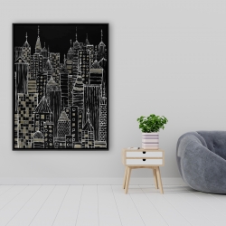 Encadré 36 x 48 - Tours d'une ville illustrative