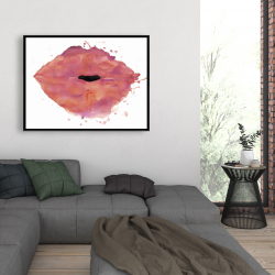 Framed 36 x 48 - Watercolor pink lipstick