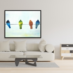 Framed 36 x 48 - Perched abstract birds