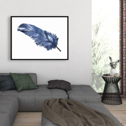 Framed 36 x 48 - Blue feather
