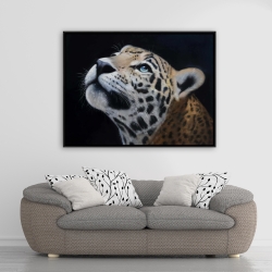 Framed 36 x 48 - Realistic leopard face