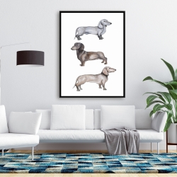 Framed 36 x 48 - Dachshund dogs