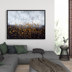 Framed 36 x 48 - Gold paint splash on gray background