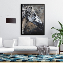 Encadré 36 x 48 - Profil d'un cheval sauvage