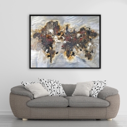 Encadré 36 x 48 - Carte du monde texturée avec typographie