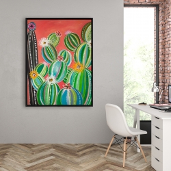 Encadré 36 x 48 - Cactus en arc-en-ciel