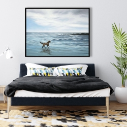 Encadré 36 x 48 - Chien à la plage