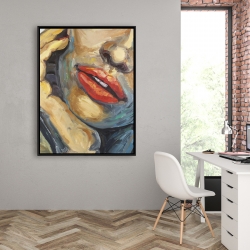 Framed 36 x 48 - Irresistible lips closeup