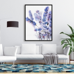 Encadré 36 x 48 - Fleurs de lavande à l'aquarelle