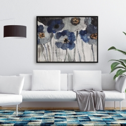 Framed 36 x 48 - Blue blurry flowers
