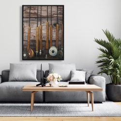Encadré 36 x 48 - Cannes à pêche sur bois