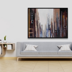 Framed 36 x 48 - Abstract buildings