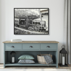 Framed 36 x 48 - Vintage passenger locomotive 