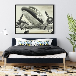 Framed 36 x 48 - Vintage airplane